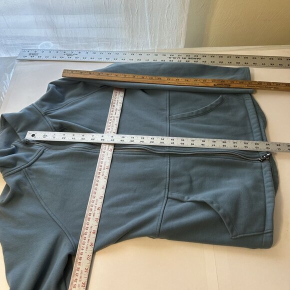 Skechers Womens Full Zip Sweatshirt Jacket Large Sky Grey Blue Pockets Athletic - Picture 5 of 7